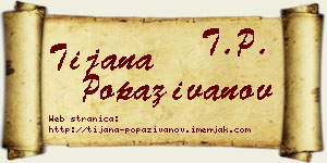 Tijana Popaživanov vizit kartica